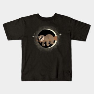 Lazy Sloth Solar Eclipse Kids T-Shirt